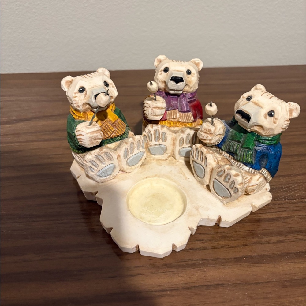 David Frykman Ice Cubs Marshmallow Roast Set Tea Light Holder Polar Bear Ceramic